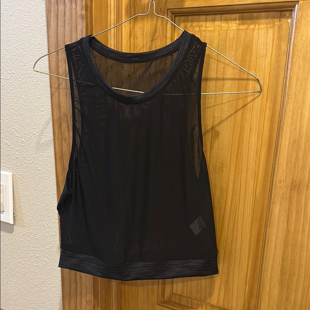 Zyia Sheer Mesh Black/Gray Crop